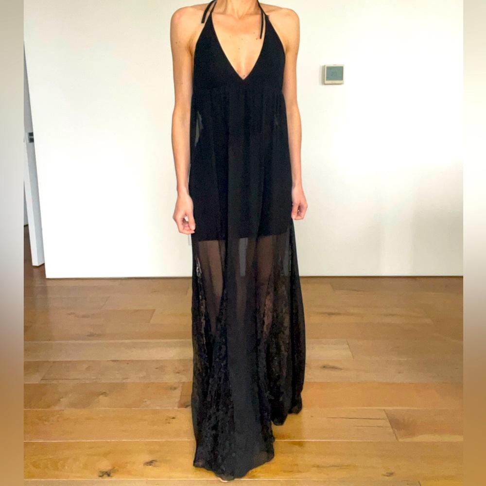 Alice & Olivia black sheer silk dress